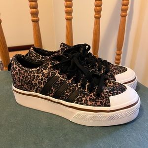 Leopard print Adidas sneaker, Size 8.5